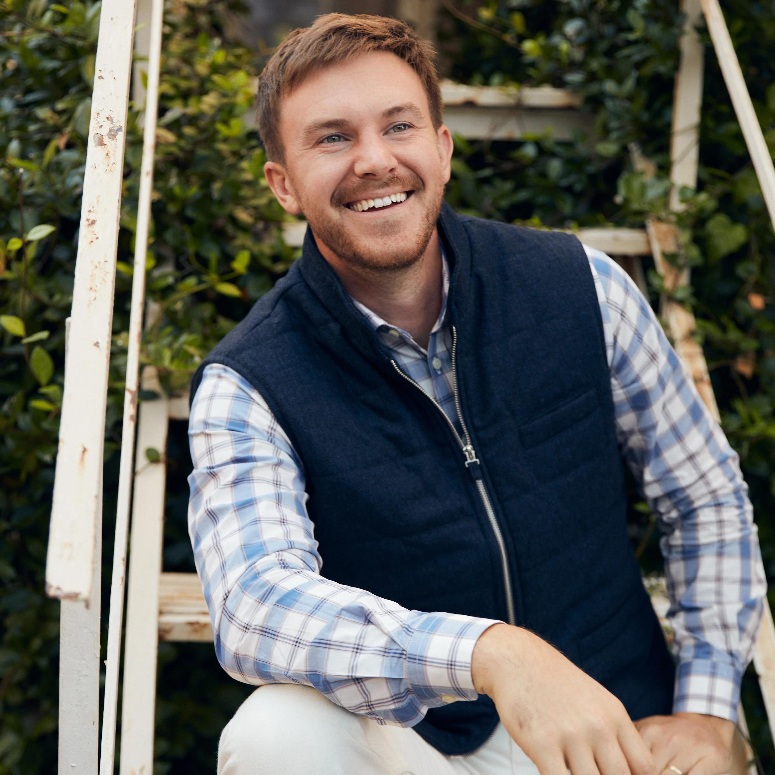 *** FINAL SALE *** Audubon Light Blue & Ecru Plaid - Image 3