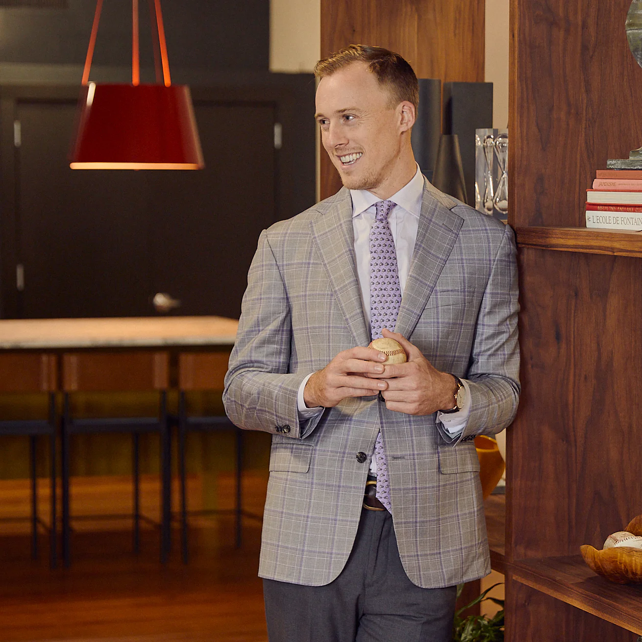 Dauphine Lt. Gray Solid (Regular Fit) Pinpoint Oxford Dress Shirt - Spread Collar - Image 3