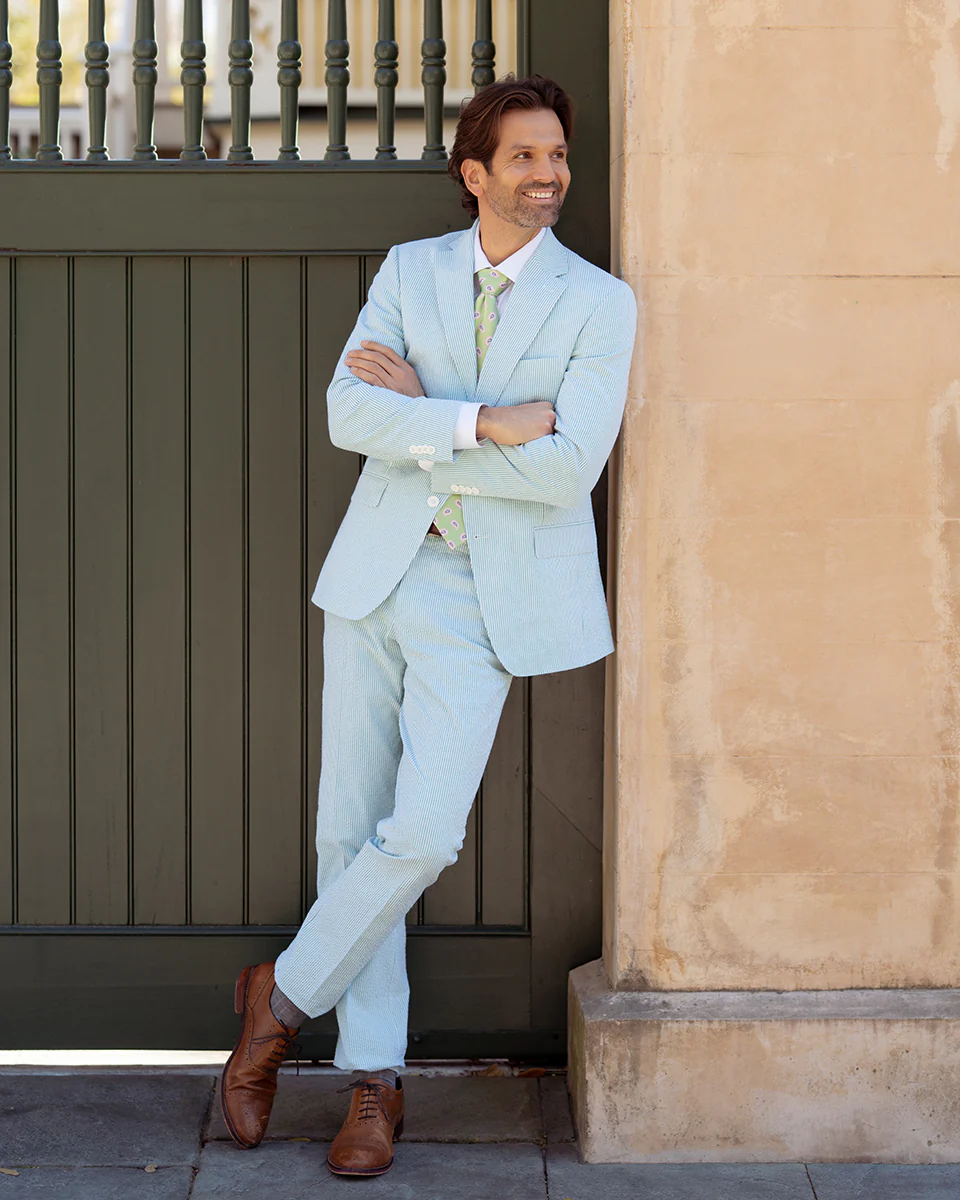 Mint Julep Green Seersucker Stretch Sport Coat | Seersucker Suit Separates - Image 5