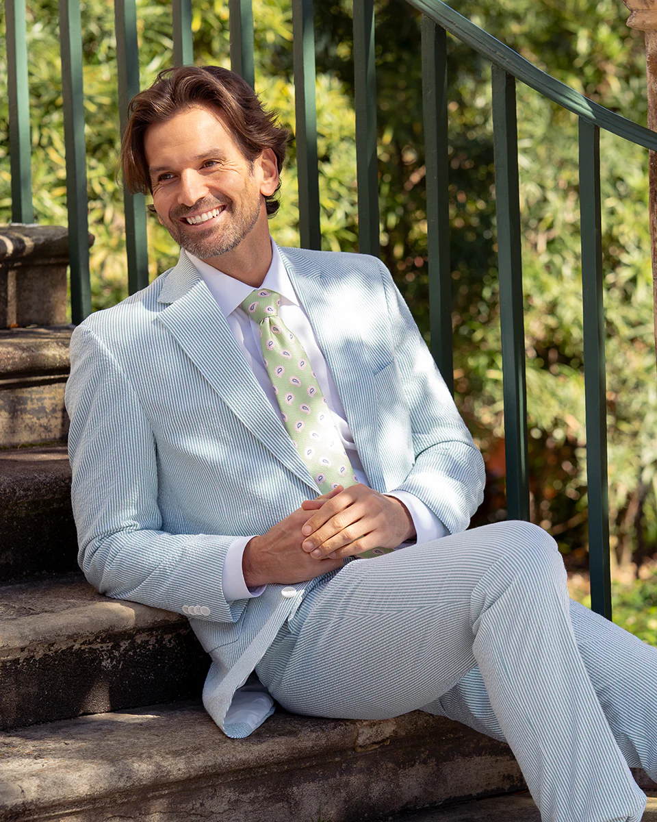 Mint Julep Green Seersucker Stretch Sport Coat | Seersucker Suit Separates - Image 4