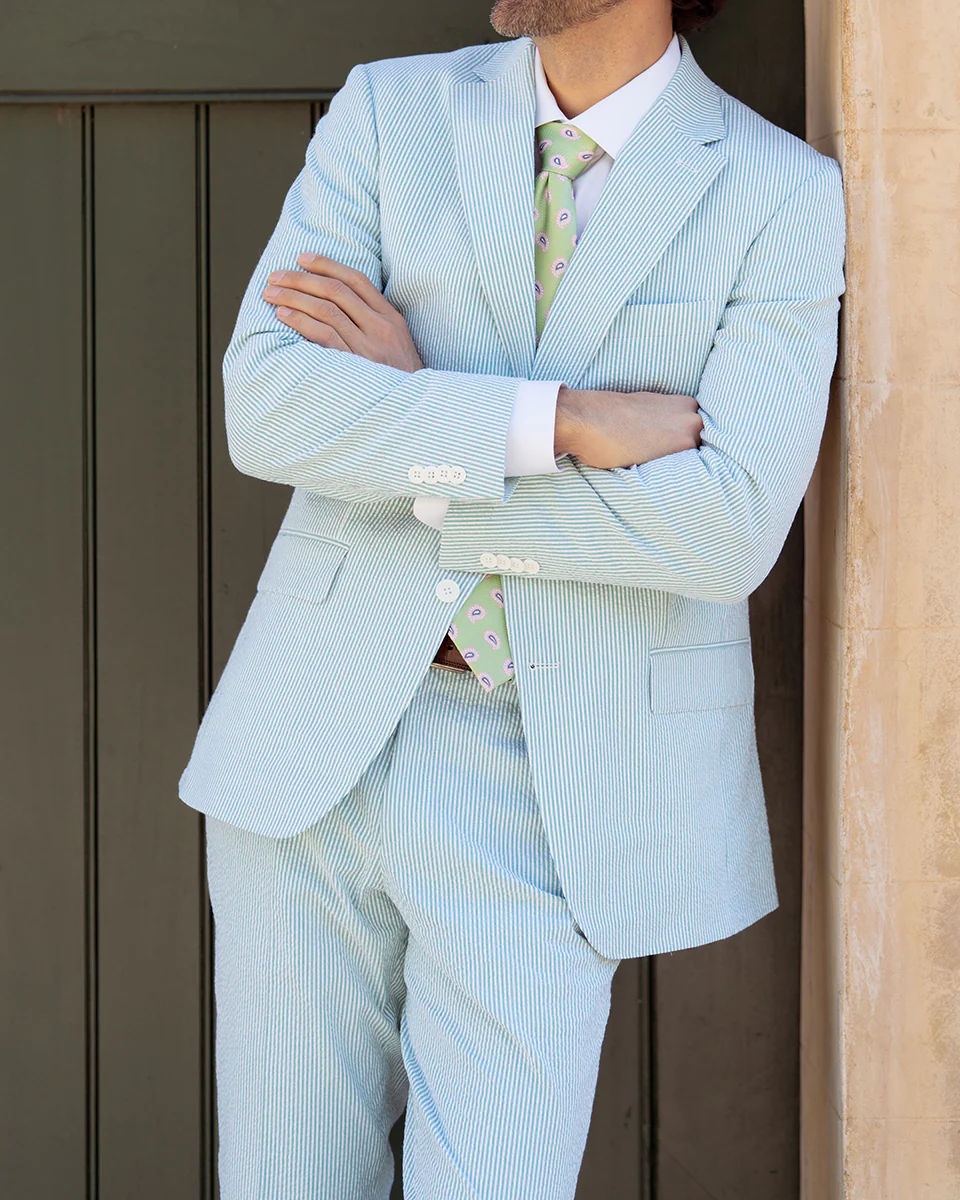 Mint Julep Green Seersucker Stretch Sport Coat | Seersucker Suit Separates - Image 3