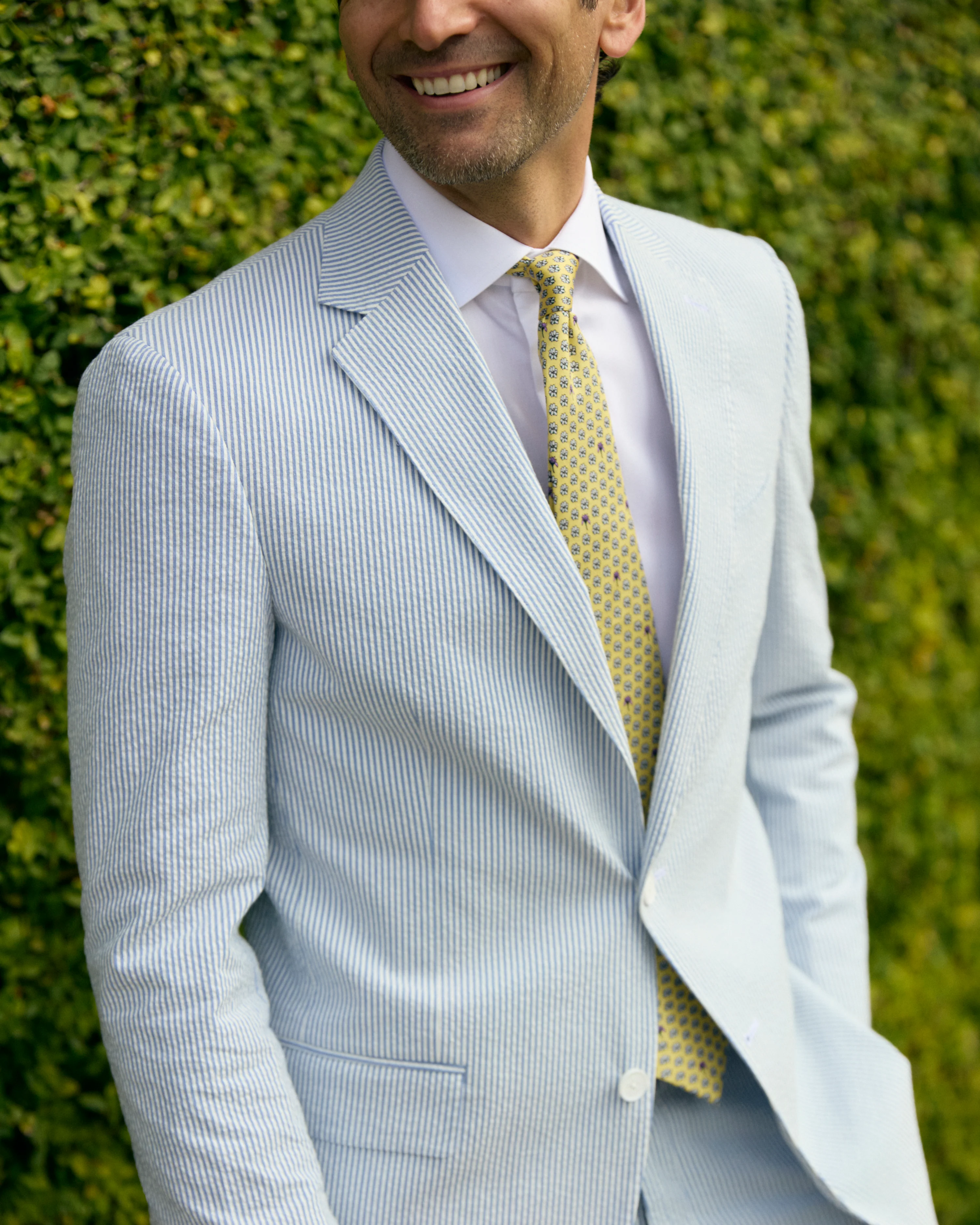 Sapphire Blue Seersucker Stretch Sport Coat | Seersucker Suit Separates - Image 3