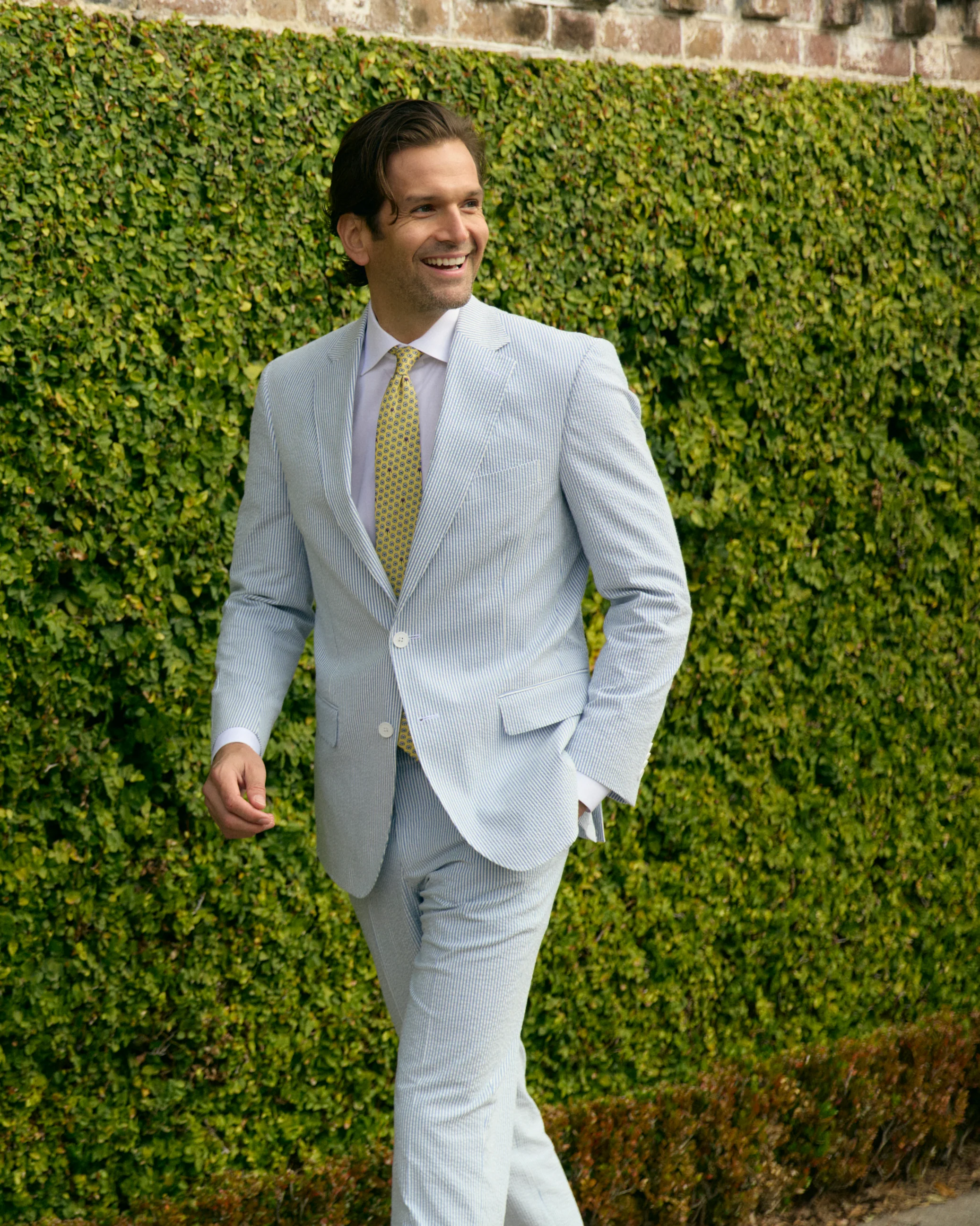 Sapphire Blue Seersucker Stretch Sport Coat | Seersucker Suit Separates - Image 4