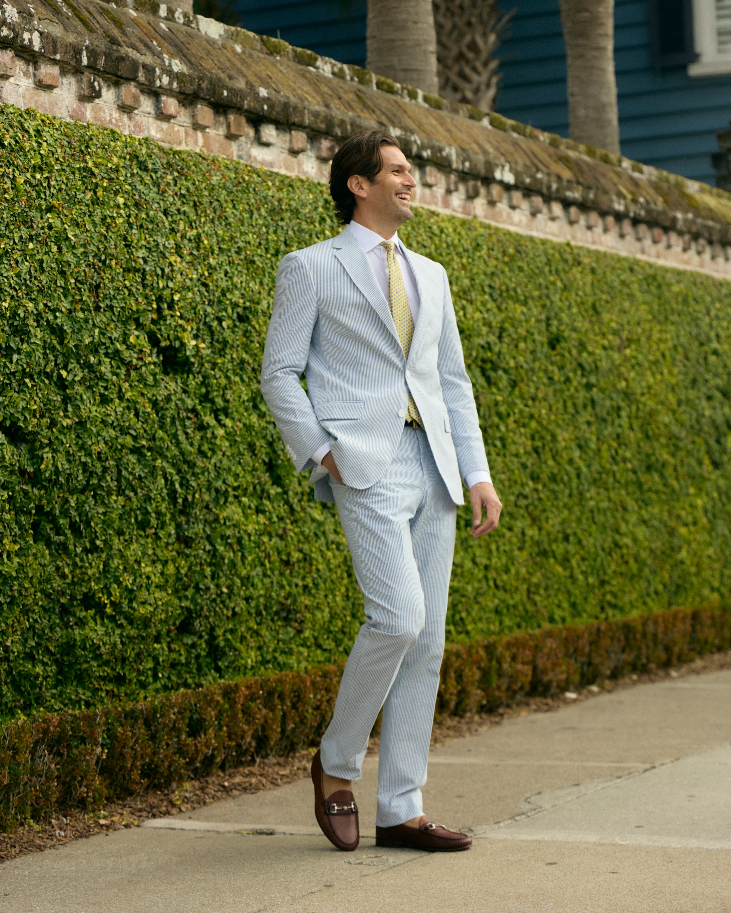 Sapphire Blue Seersucker Stretch Sport Coat | Seersucker Suit Separates - Image 6