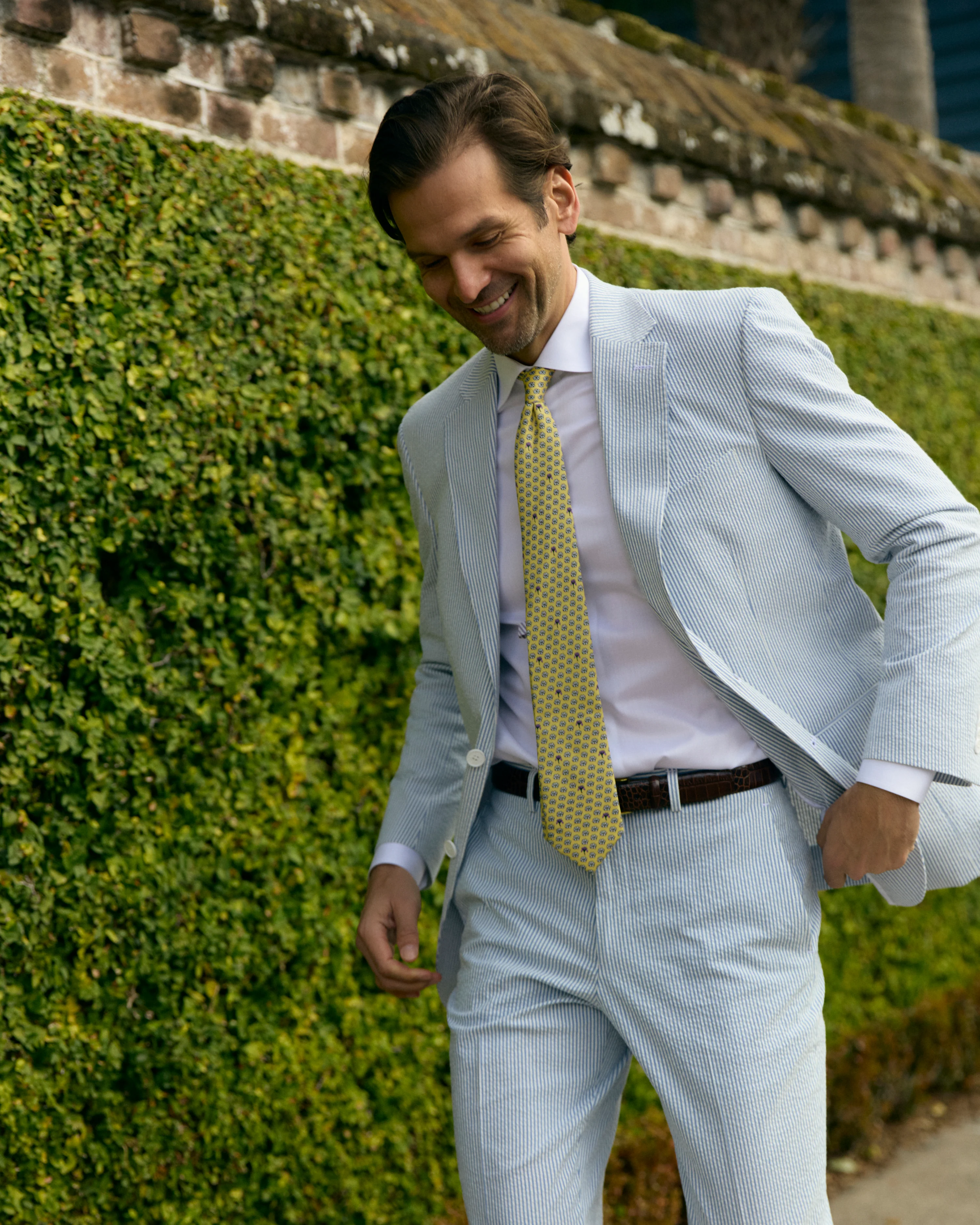 Sapphire Blue Seersucker Stretch Sport Coat | Seersucker Suit Separates - Image 8