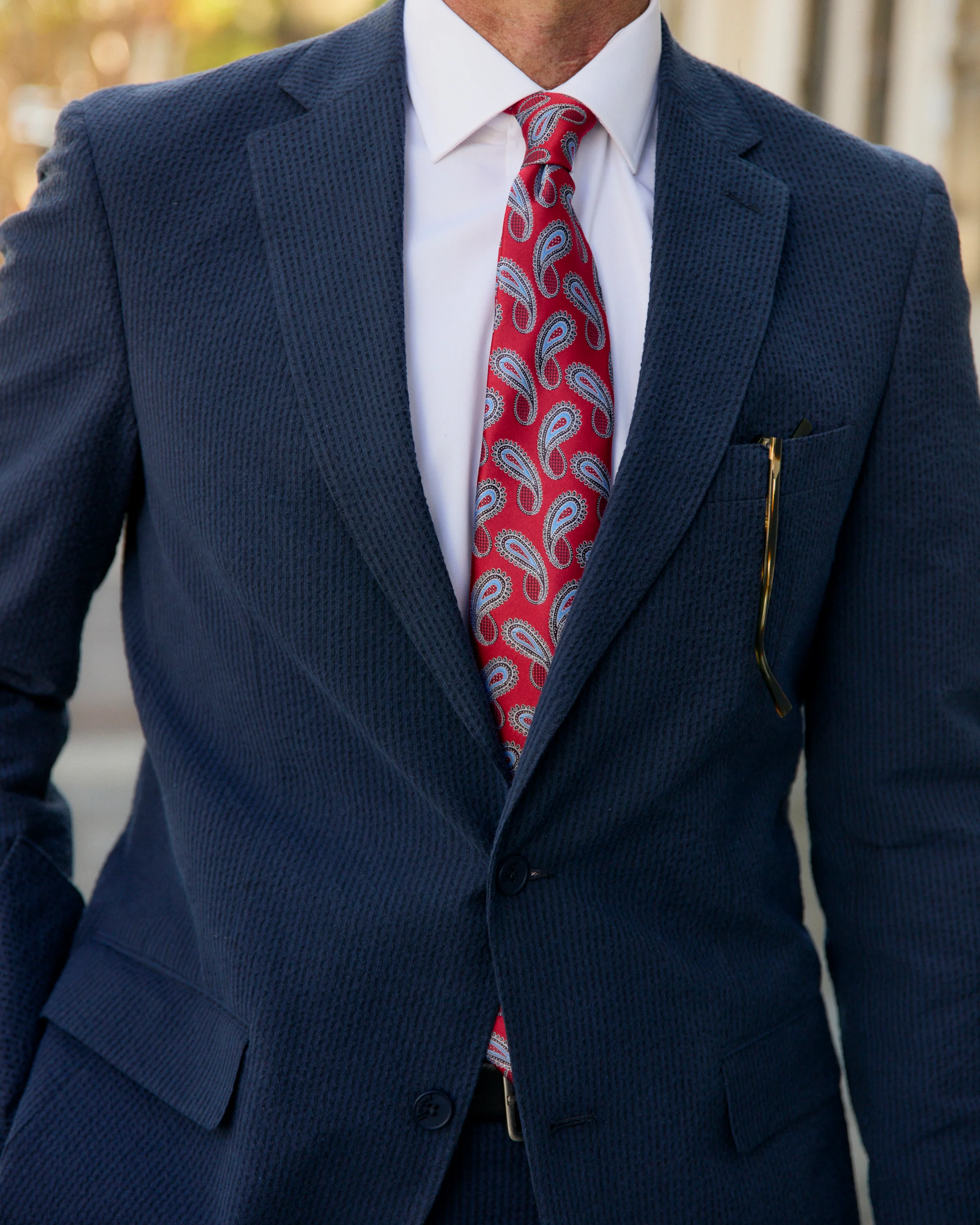 Vieux Carre Navy/Black Seersucker Stretch Pant - Image 3