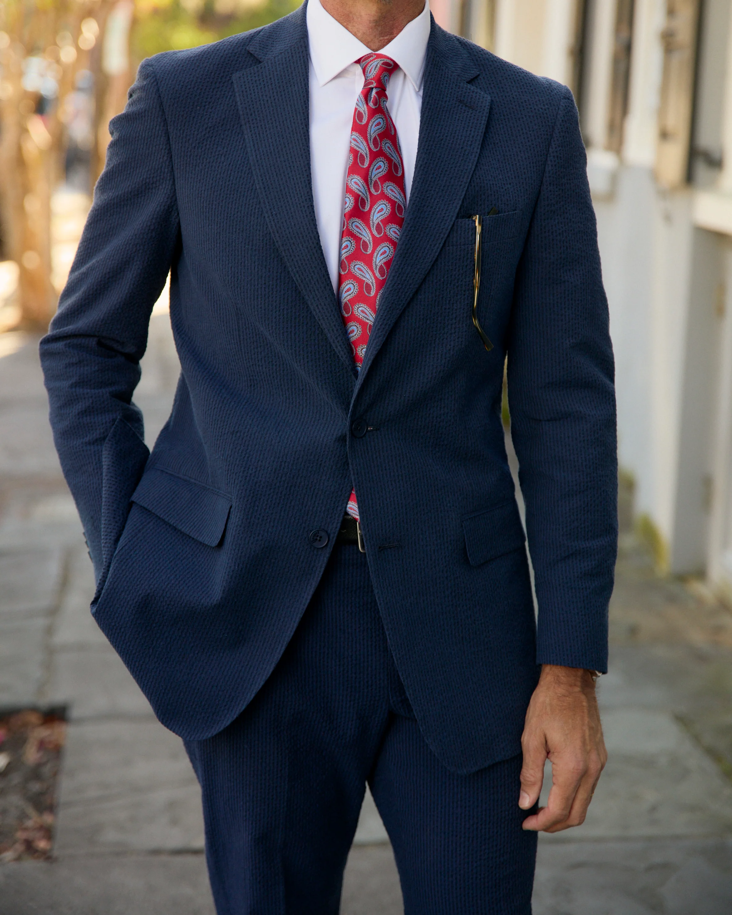 Vieux Carre Navy/Black Seersucker Stretch Pant - Image 5