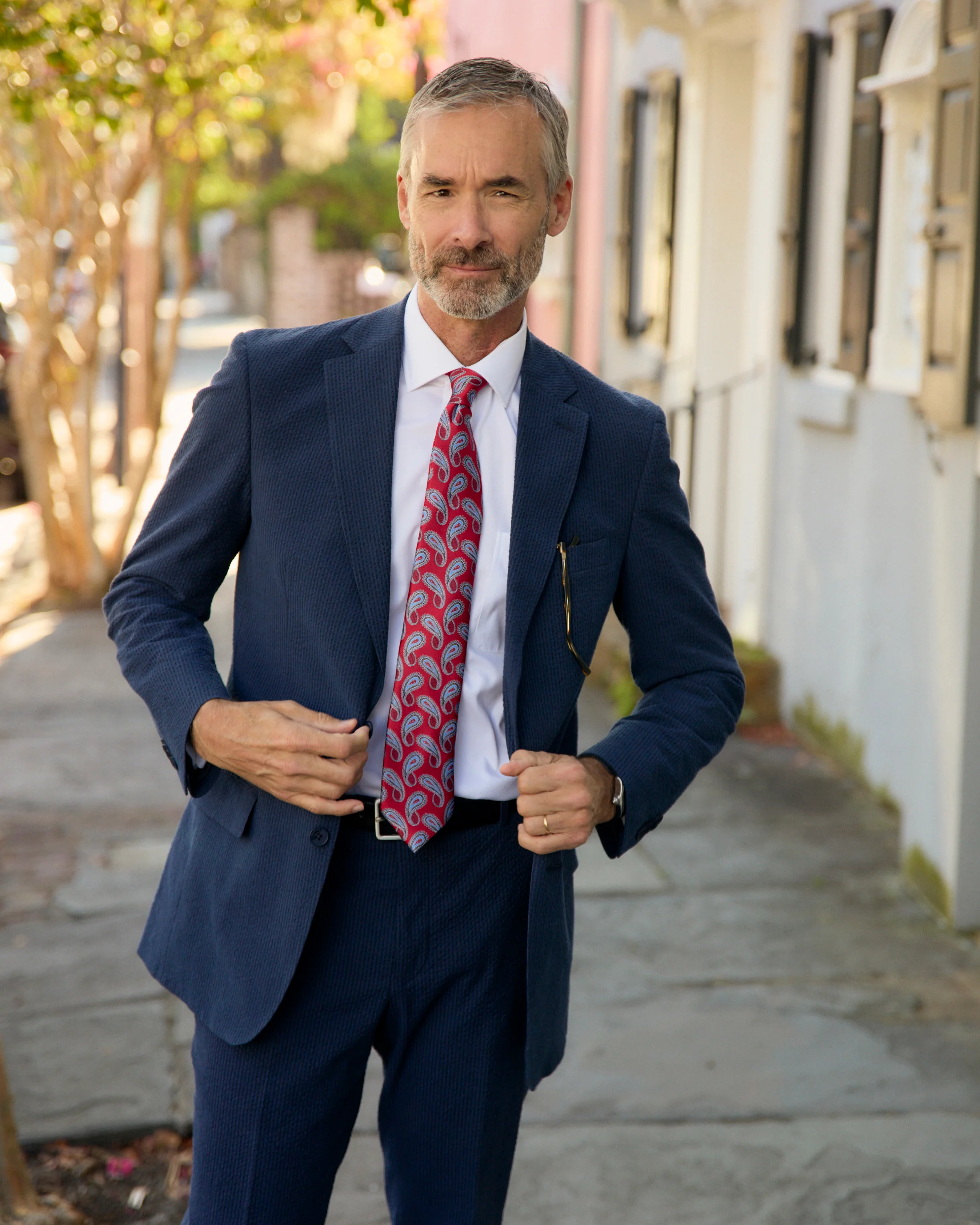 Vieux Carre  Navy/Black Seersucker Stretch Sport Coat - Image 3