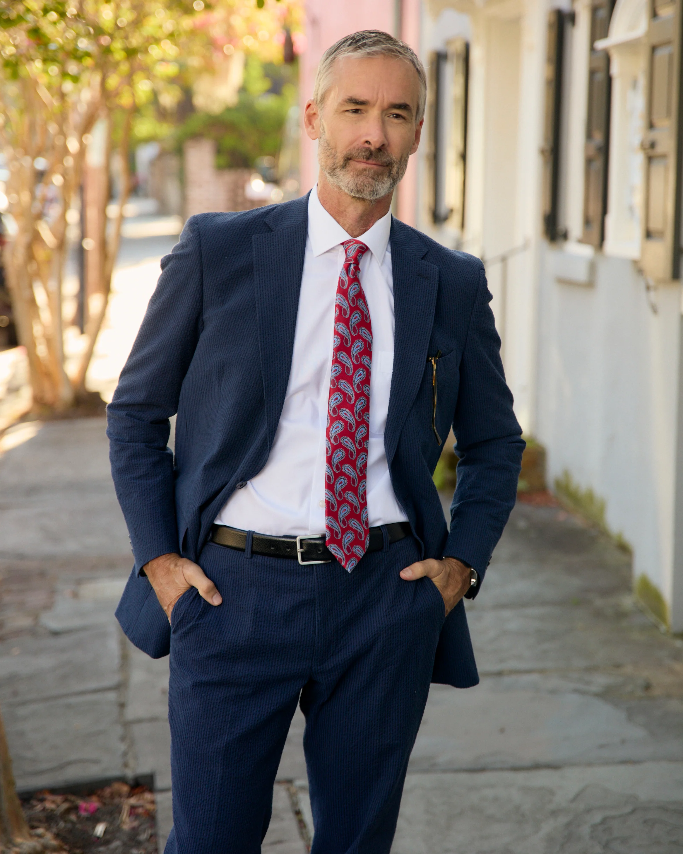 Vieux Carre  Navy/Black Seersucker Stretch Sport Coat - Image 5